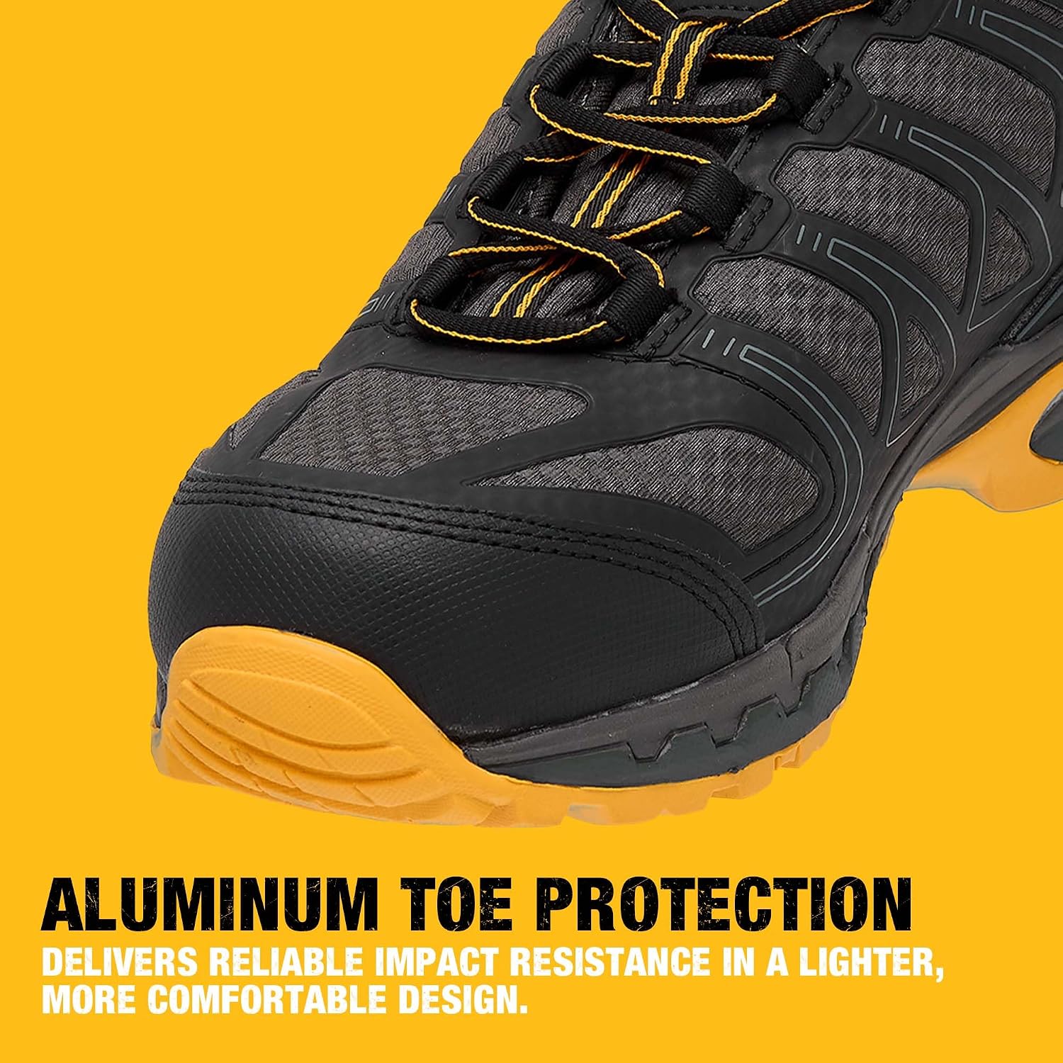 DEWALT Boron Men's Lightweight Aluminum Toe Safety Work Shoes – Slip Resistant, Breathable Mesh, ASTM Certified, Comfortable for Construction & Warehouse