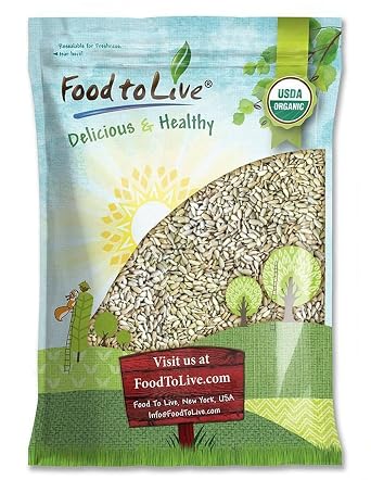 Food to Live - Organic Sprouted Sunflower Seeds, 8 Pounds - Non-GMO, Kosher, No Shell, Unsalted, Raw Kernels, Vegan Superfood, Sirtfood, Bulk