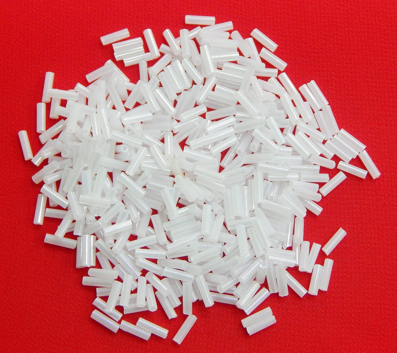 Perlin Seed Beads Glass Beads Indian Beads Seed Beads Pony Beads 6 mm Bugle Tubes Tubes Sticks 3300 Pieces (White Ceylon) - Image 3