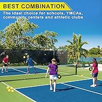 Vista 6 de Amicoson Paletas de pickleball - Juego de 4 paletas de madera, bolas para interiores y exteriores, agarre ergonómico, 8 bolas y 1 bolsa de transporte
