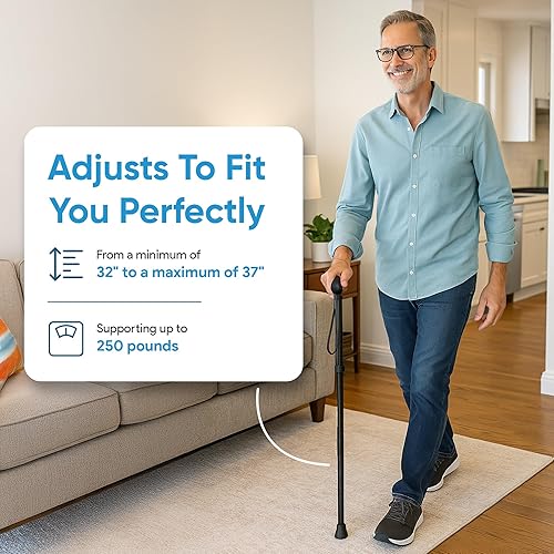 Miniatura 5 de Mars Wellness Bastón plegable  Bastón ajustable para mujeres y hombres  Bastón plegable para personas mayores, viajes y estabilidad  Ayuda de