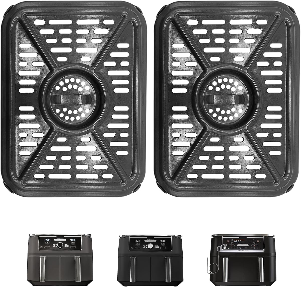 GCQ Air Fryer Grill Pan for Ninja Foodi DZ401 DZ550 10 Quart DualZone XL 2 Baskets Air Fryer, Replacement Air Fryer Crisper Plate Grill Plate Tray Accessories, Dishwasher Safe