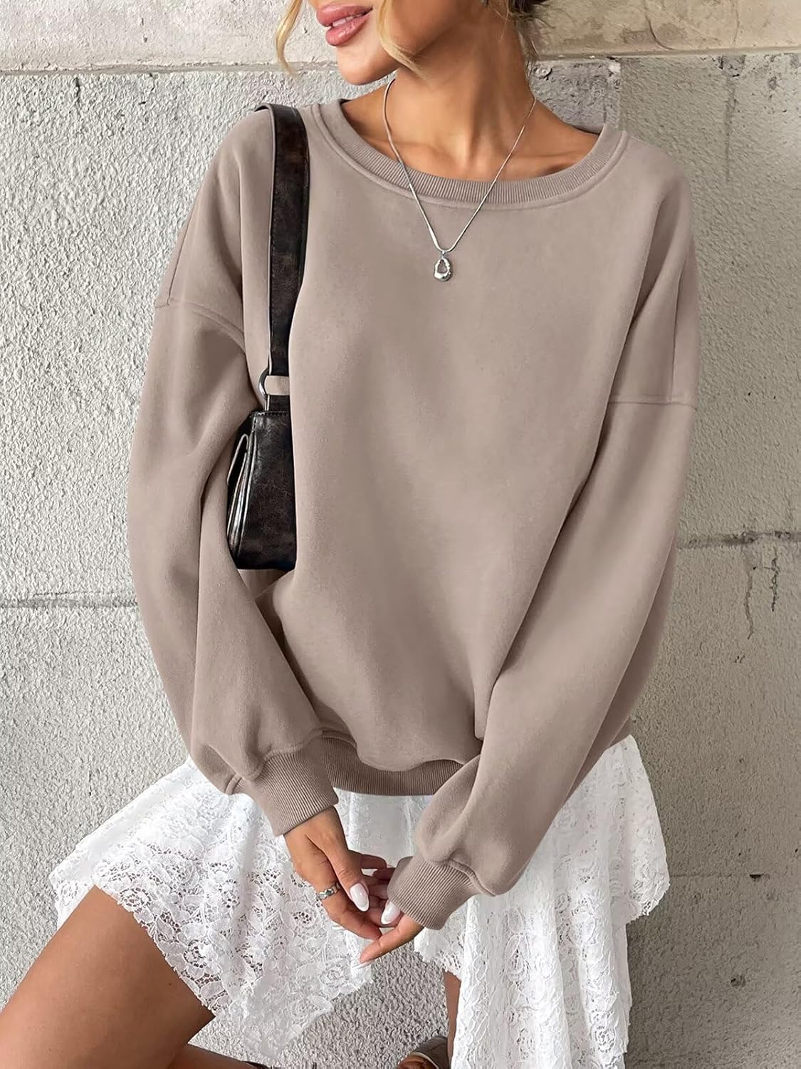 Women Fleece Sweatshirts Oversized Crewneck Pullover Trendy Long Sleeve Tops Fashion Fall Outfits Clothes 2026 - Image 2