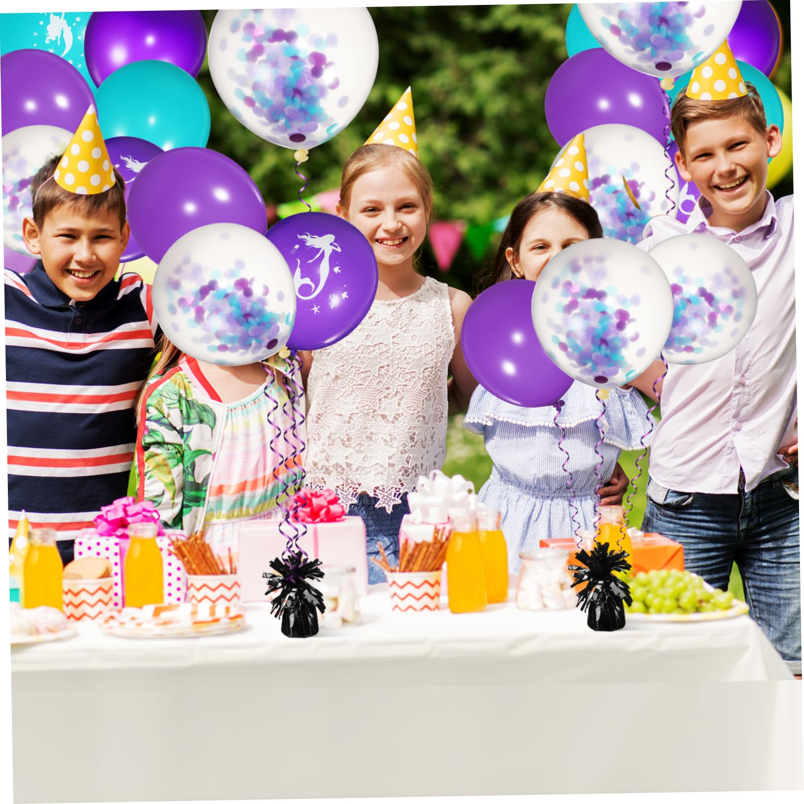 Pesetti per Palloncini in Pet, 8 Pezzi, Neri, Riutilizzabili, per Feste e Palchi, Stabilizzano i Palloncini Design Compatto e Lucido