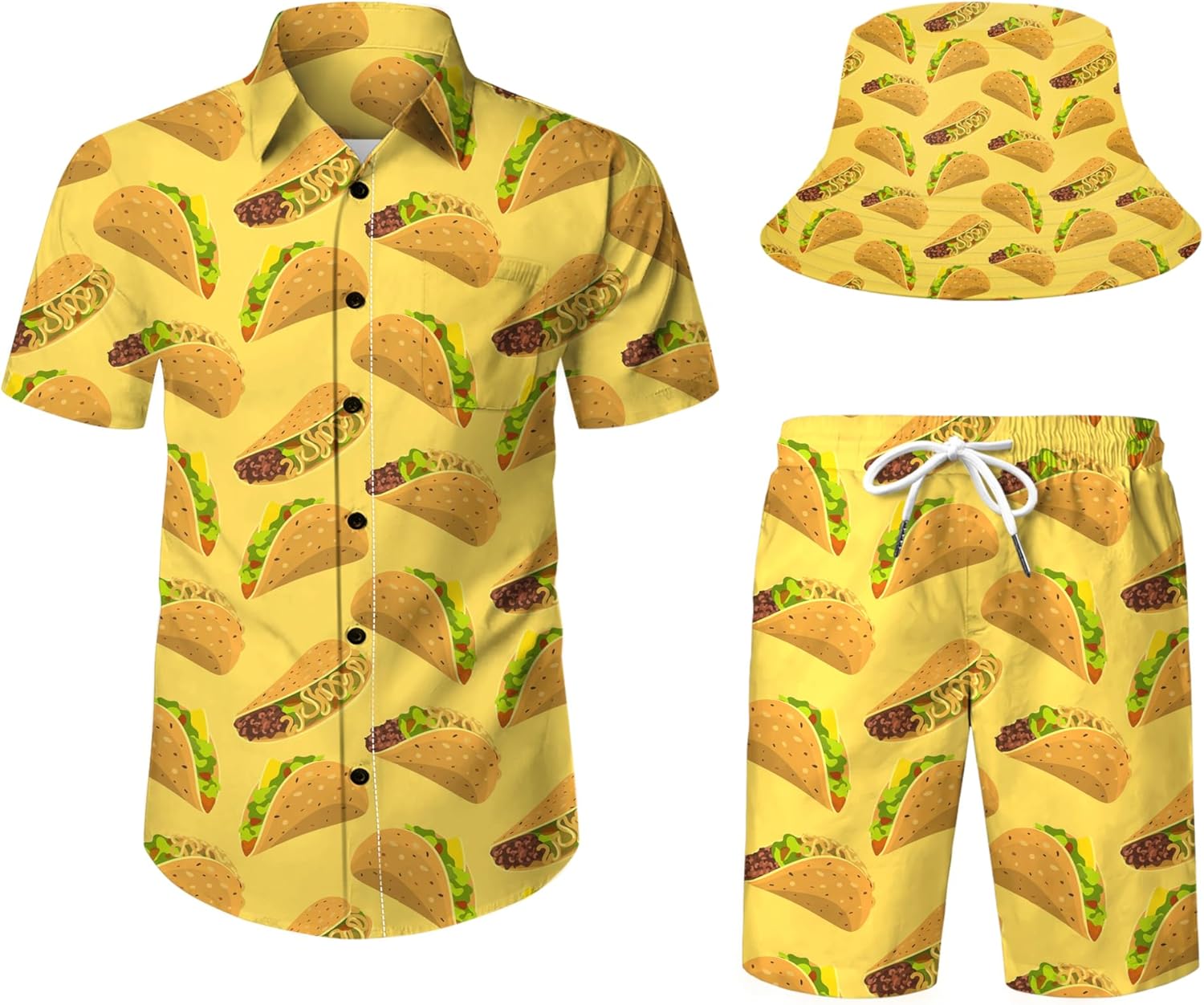 Western Cowboy Hawaiian Shirts and Shorts Set for Men - Funny 1-S