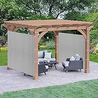 Vista 7 de Panel de privacidad marrón de 5 x 7 pies, pantalla de tela de refugio con 95% de bloqueo UV para pérgola, cenador, ventana, patio, resistente