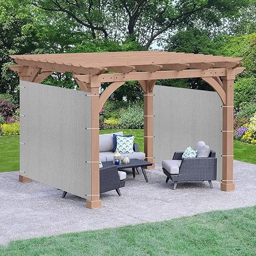 Miniatura 7 de Panel de privacidad marrón de 5 x 7 pies, pantalla de tela de refugio con 95% de bloqueo UV para pérgola, cenador, ventana, patio, resistente