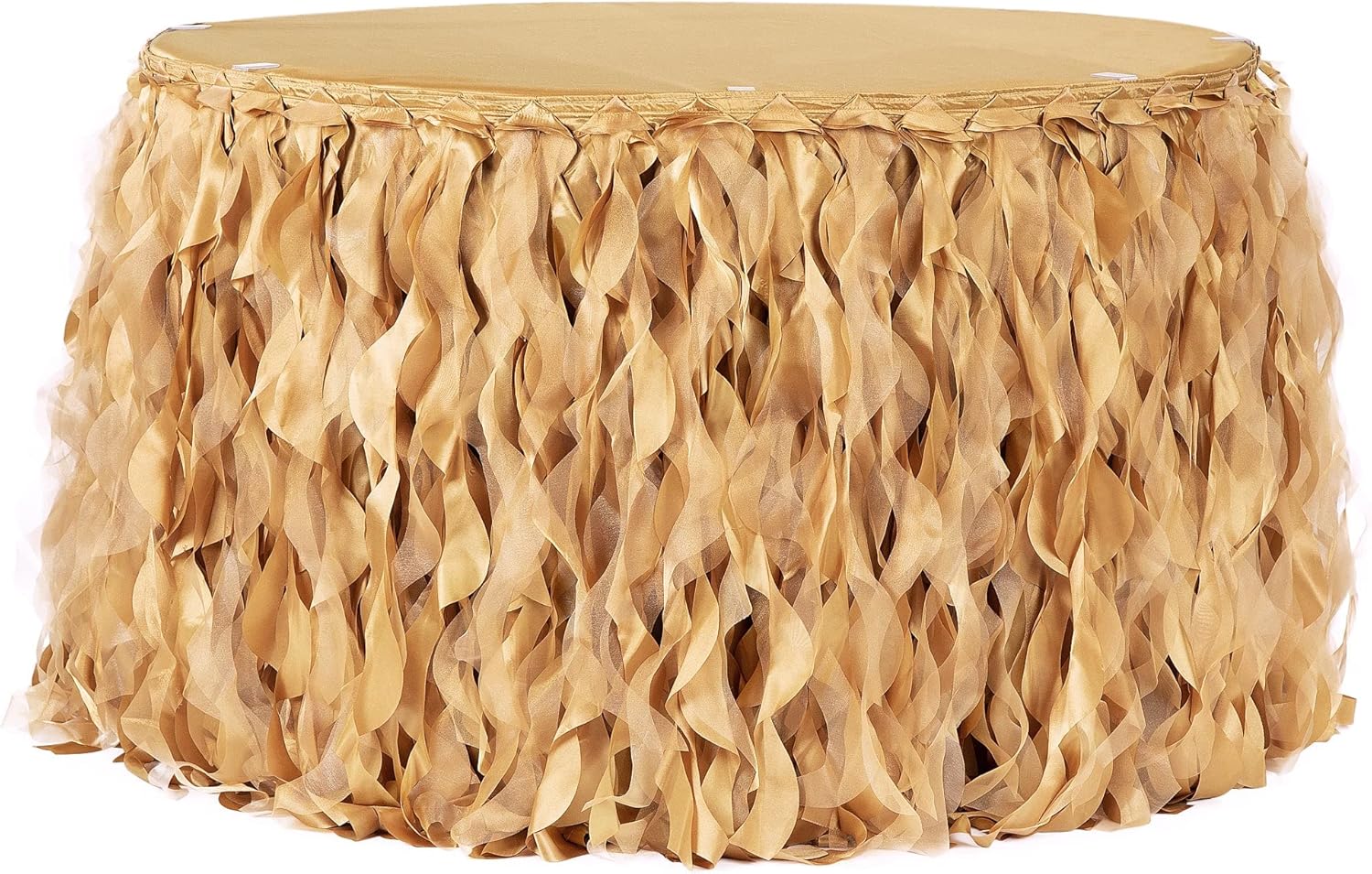 1 Pc, Curly Willow 17Ft Table Skirt - Dusty Rose/Mauve for Weddings, Quinceaneras, Birthday Celebrations