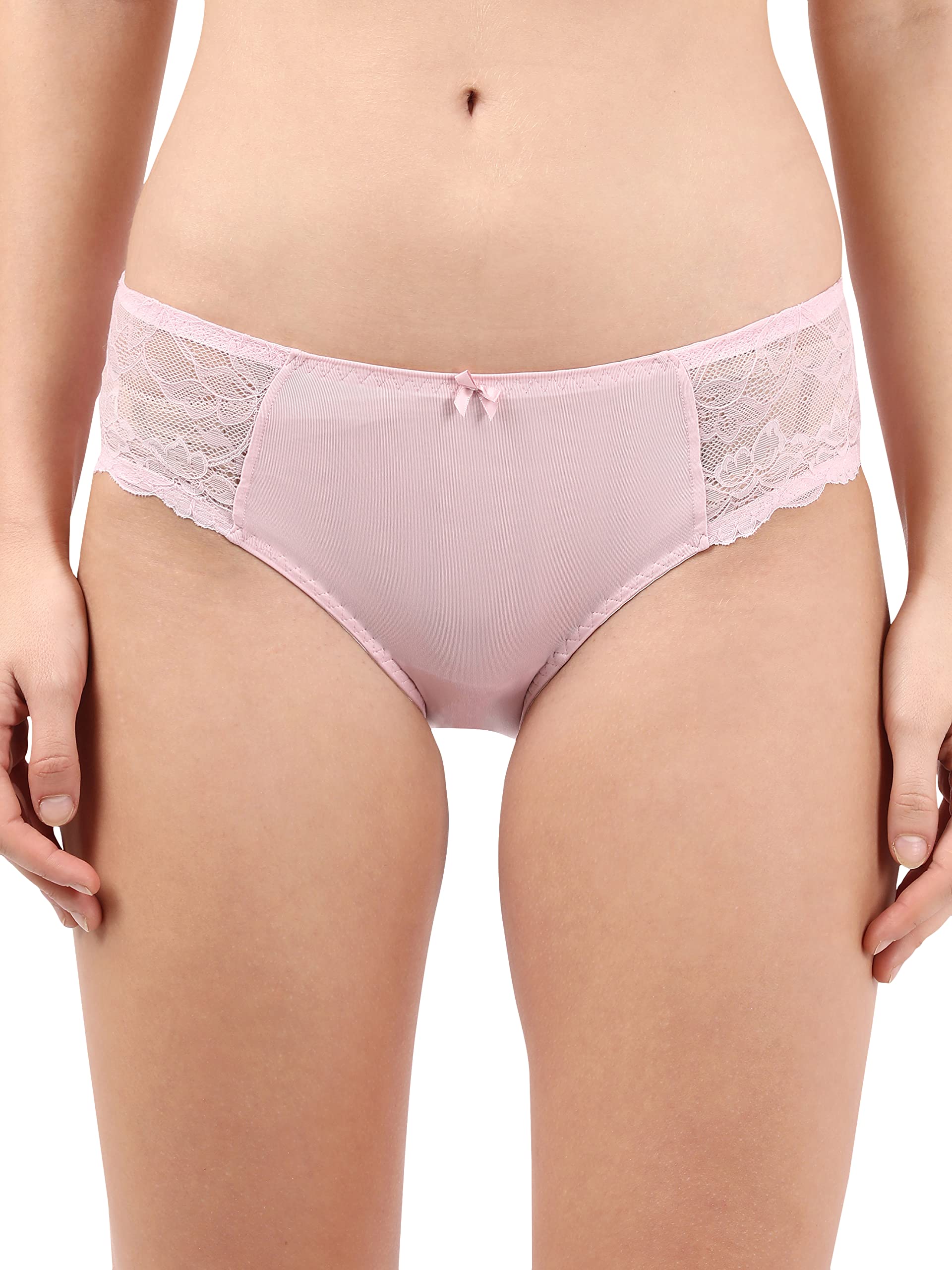 Jockey 1814 Women's Full Coverage Soft Touch Microfiber Nylon Elastane Stretch Lace Styled Hipster with Stay Fresh Treatment