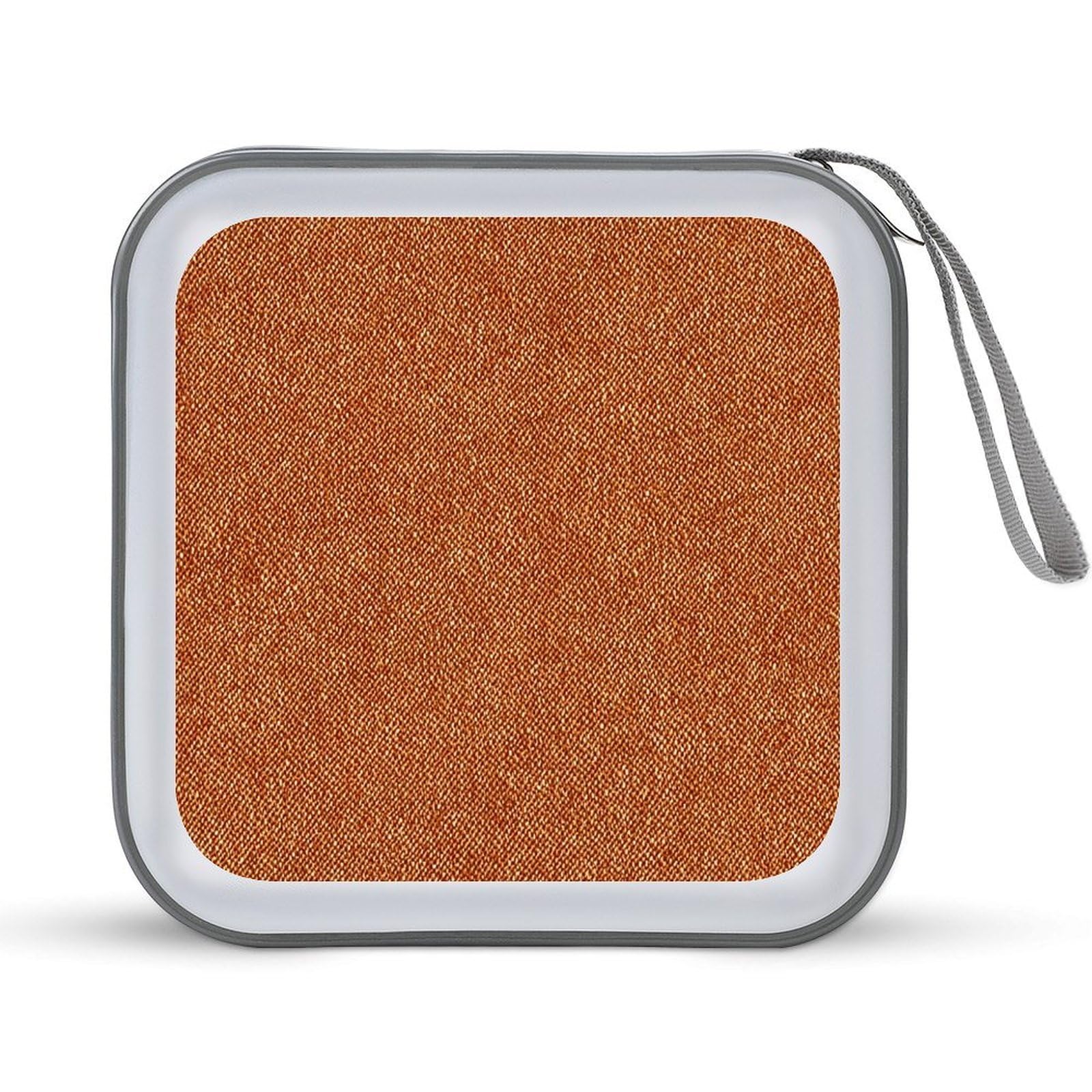 Jubonexis Orange Denim Texture CD Case DVD Storage Case Portable for Car Home Travel