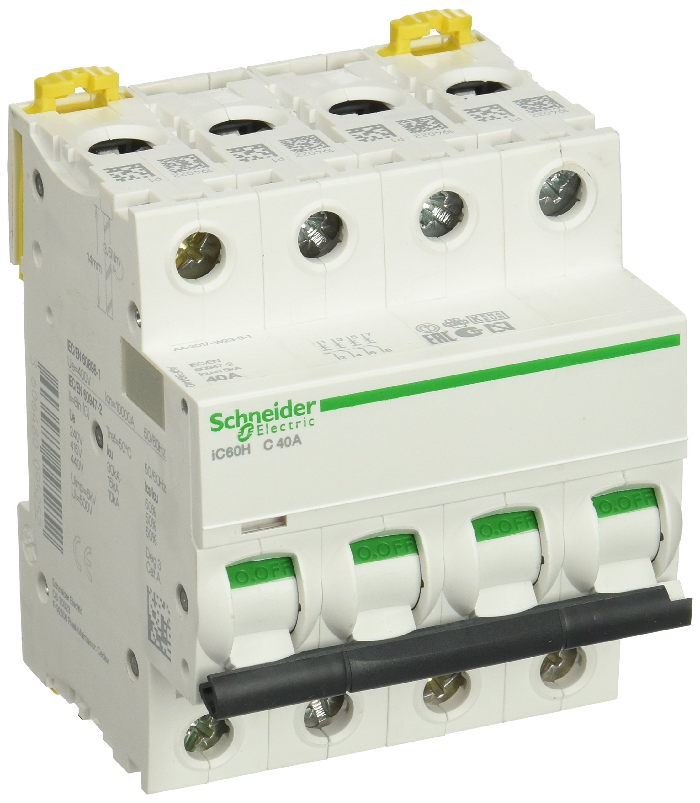 Schneider Electric A9F89440 Interruptor Automático Magnetotérmico Ic60H, 4P, 40A, Curva C