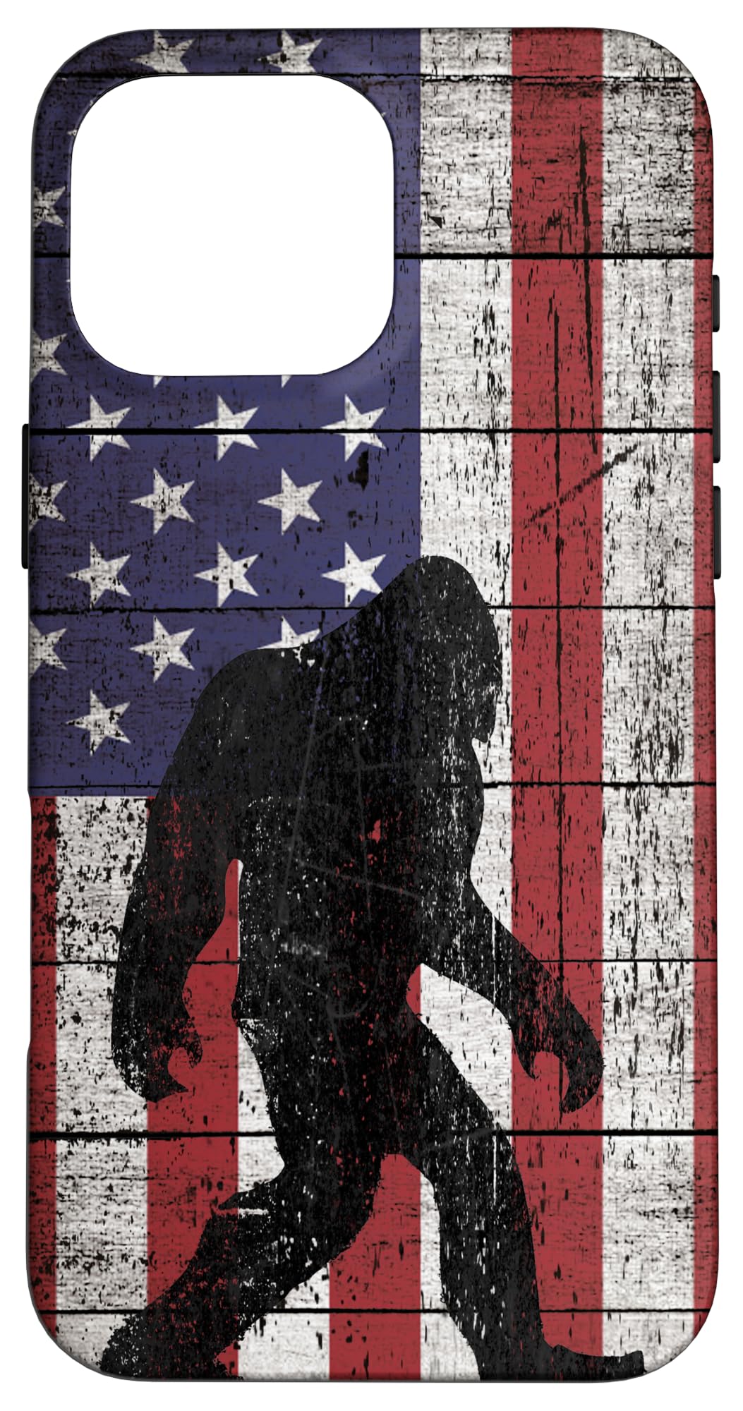 American Flag and Bigfoot Case Sasquatch Retro Vintage Yeti Case for iPhone 16 Pro Max