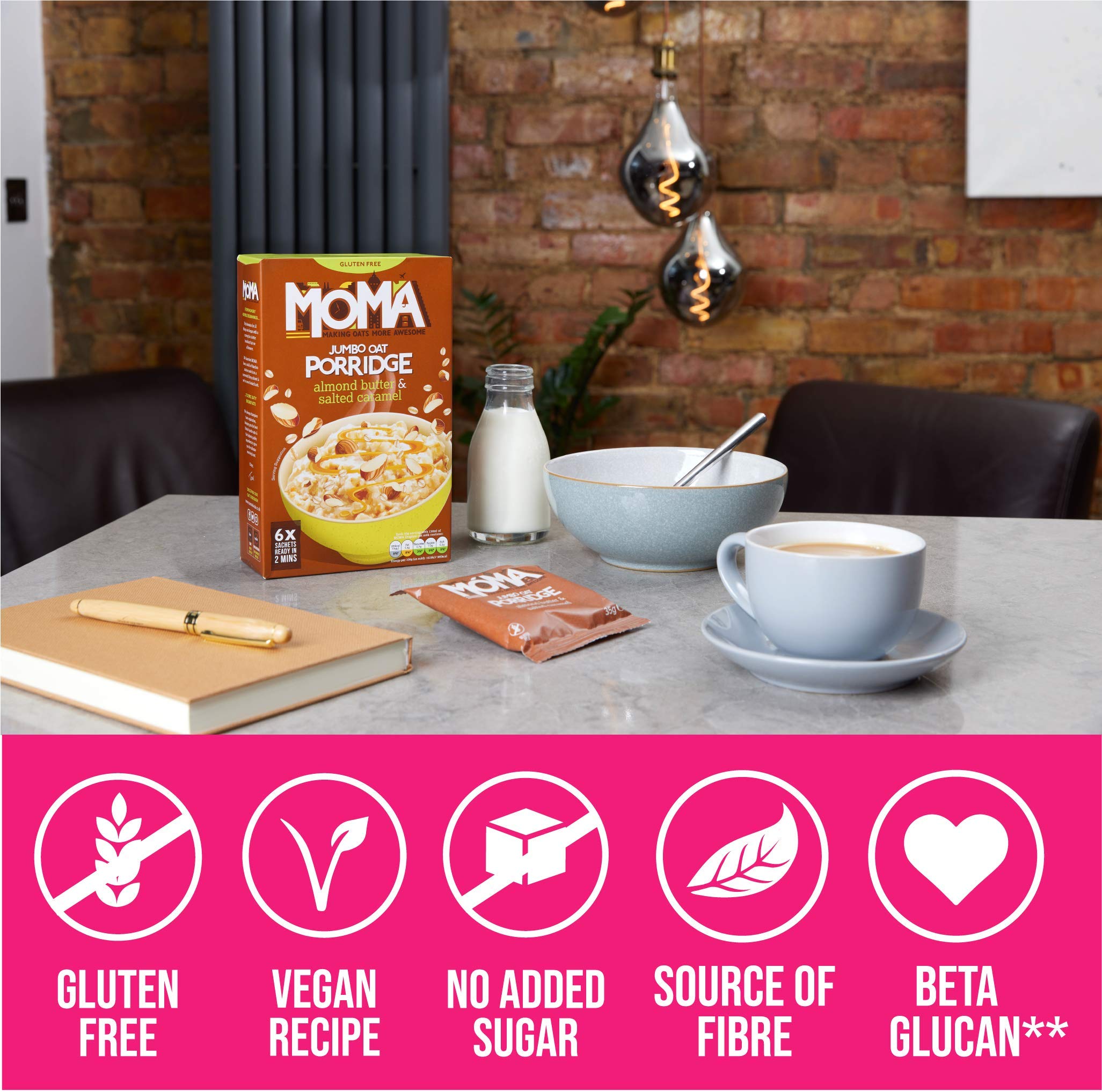 Buy MOMA Porridge Sachets ALMOND BUTTER & SALTED CARAMEL Box of 36 x