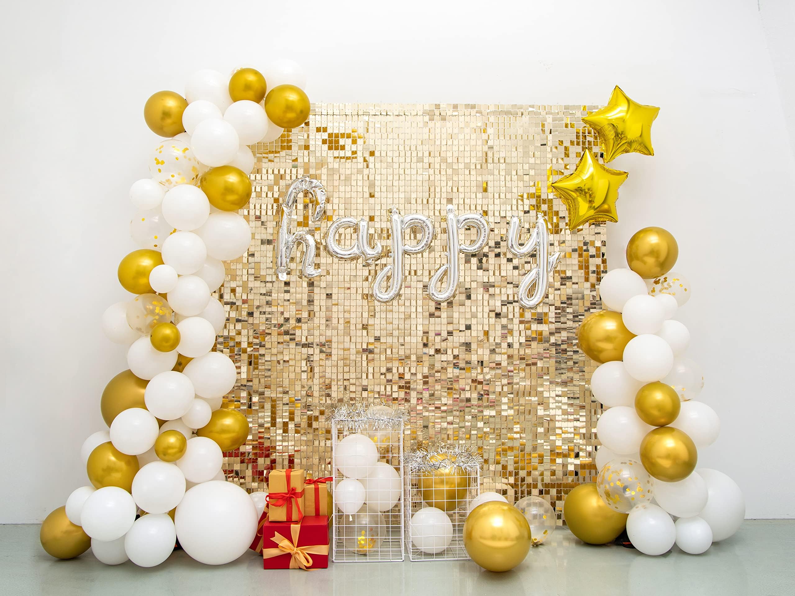 Kate Shimmer Wall Panels Pailletten Wand Gold 24PCS Pailletten Hintergrund Pailettenvorhang Party Panels für Partydeko