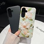 for Samsung Galaxy S25 FE Case, Cute Floral Aesthetics Vintage Phone Case Shockproof Slim Soft TPU and Hard PC Protective Cover for Women Girls, Magnolia Flowers
