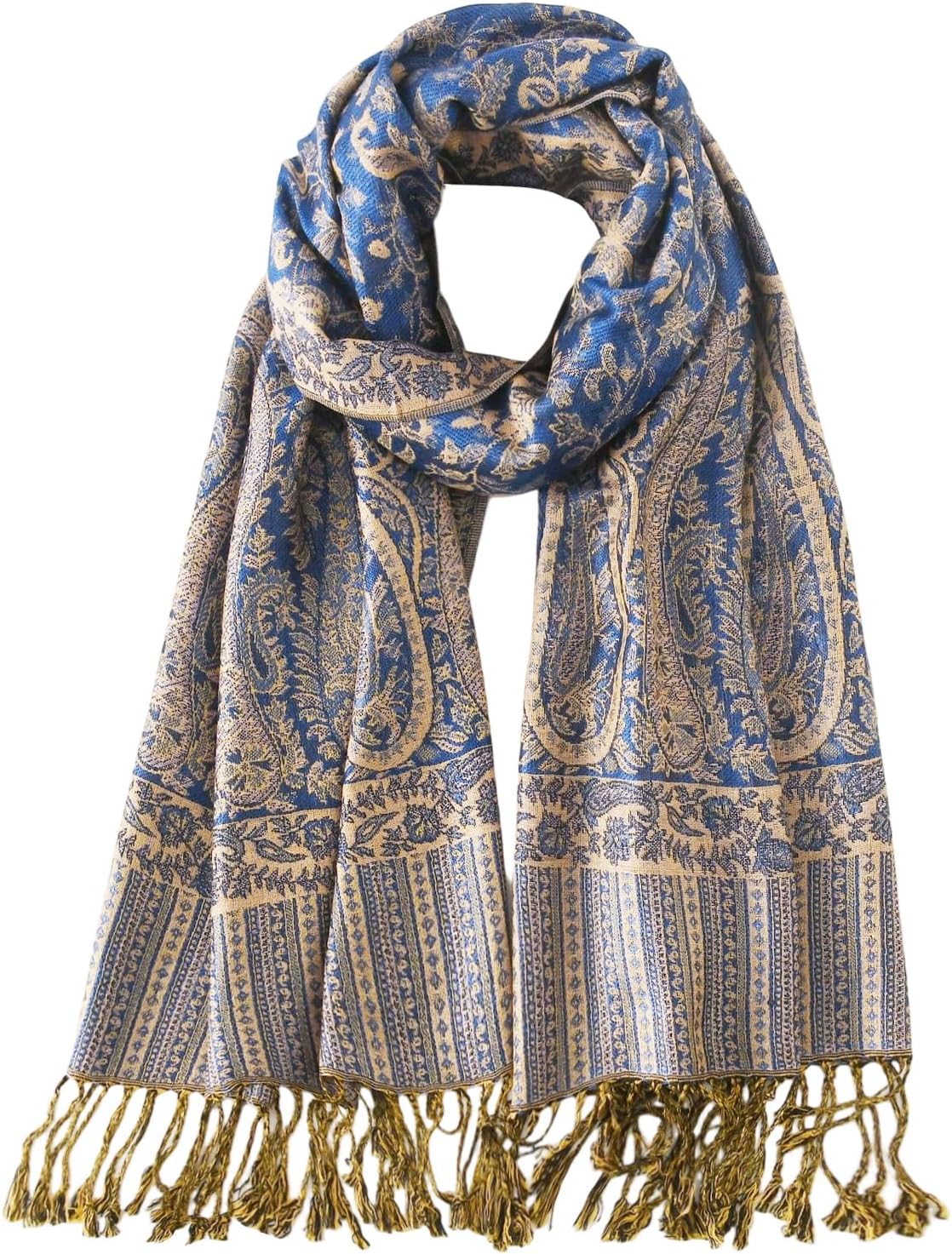 Reversible Paisley Pashmina Rave Scarf Shawl-Soft Silky Pashmina Wraps for Women Evening Dresses