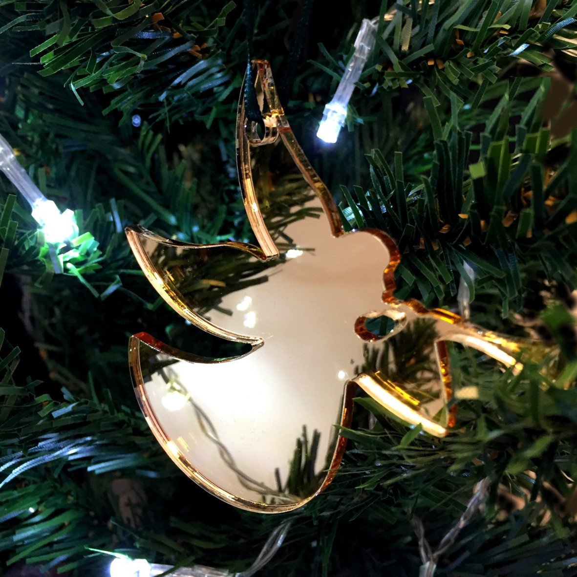Super Cool Creations Trumpeting Angel Mirrored Gold Christmas Tree Decorations - Pack of 10