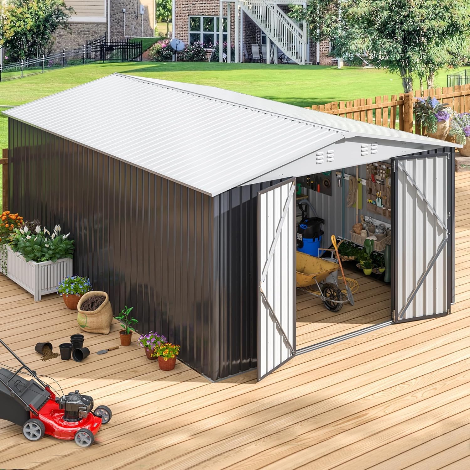 Amazon.com : Polar Aurora 10x14 Outdoor Storage Shed, Garden Shed