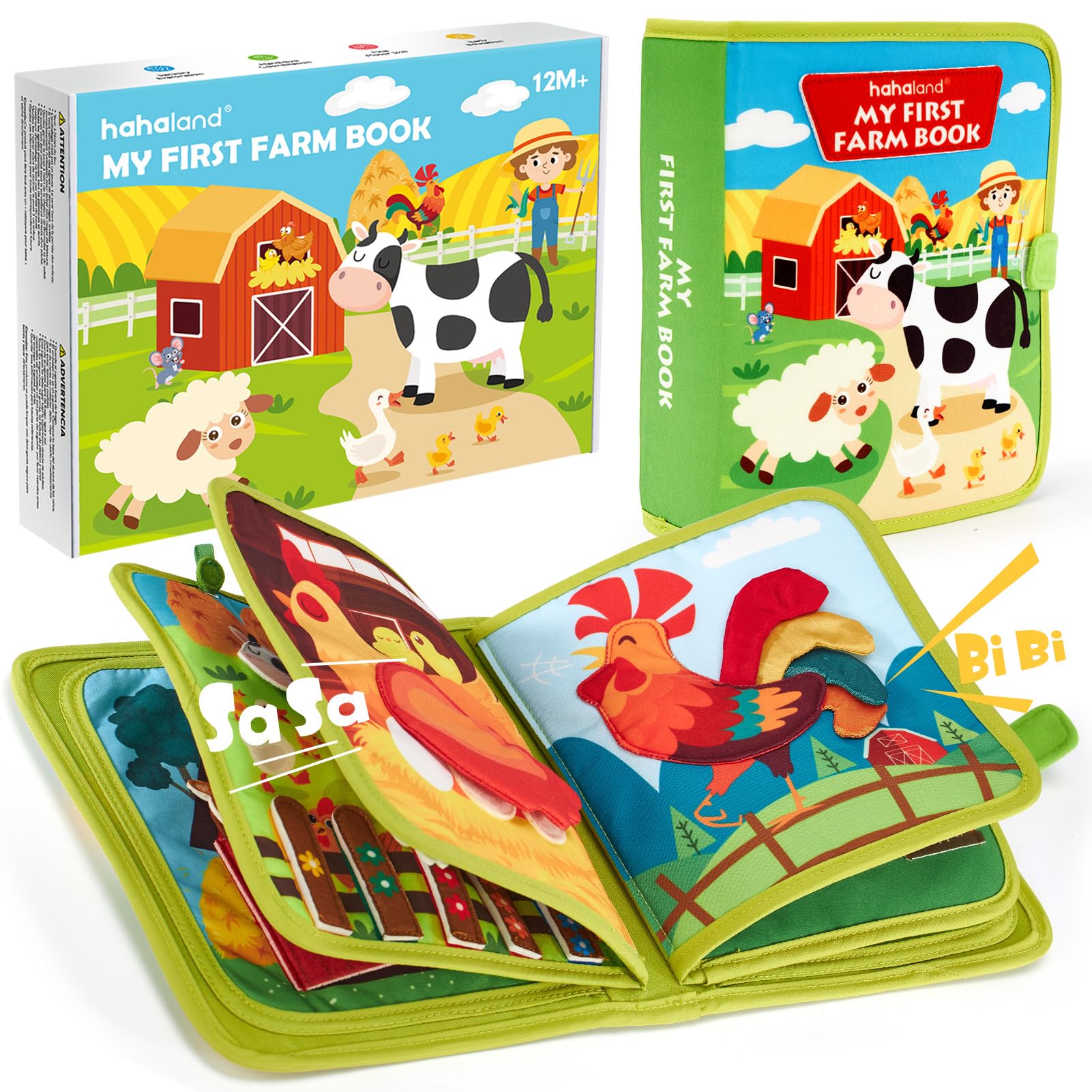 hahaland Busy Board Montessori Libro Interattivo 1 Anno - Quiet Book Sensoriale Educativo - Giochi Montessori 1 2 3 Anni Tavolo Pannello di Feltro attività Valigetta Didattici Regalo Bimbo