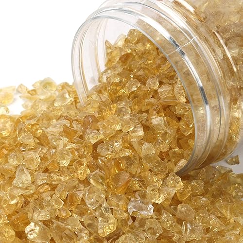 Miniatura 5 de Alan Stone - Grava de vidrio reflejante de alto brillo, gemas o gotas de fuego, piedras de cristal de fuego, para chimenea, pecera, acuario o