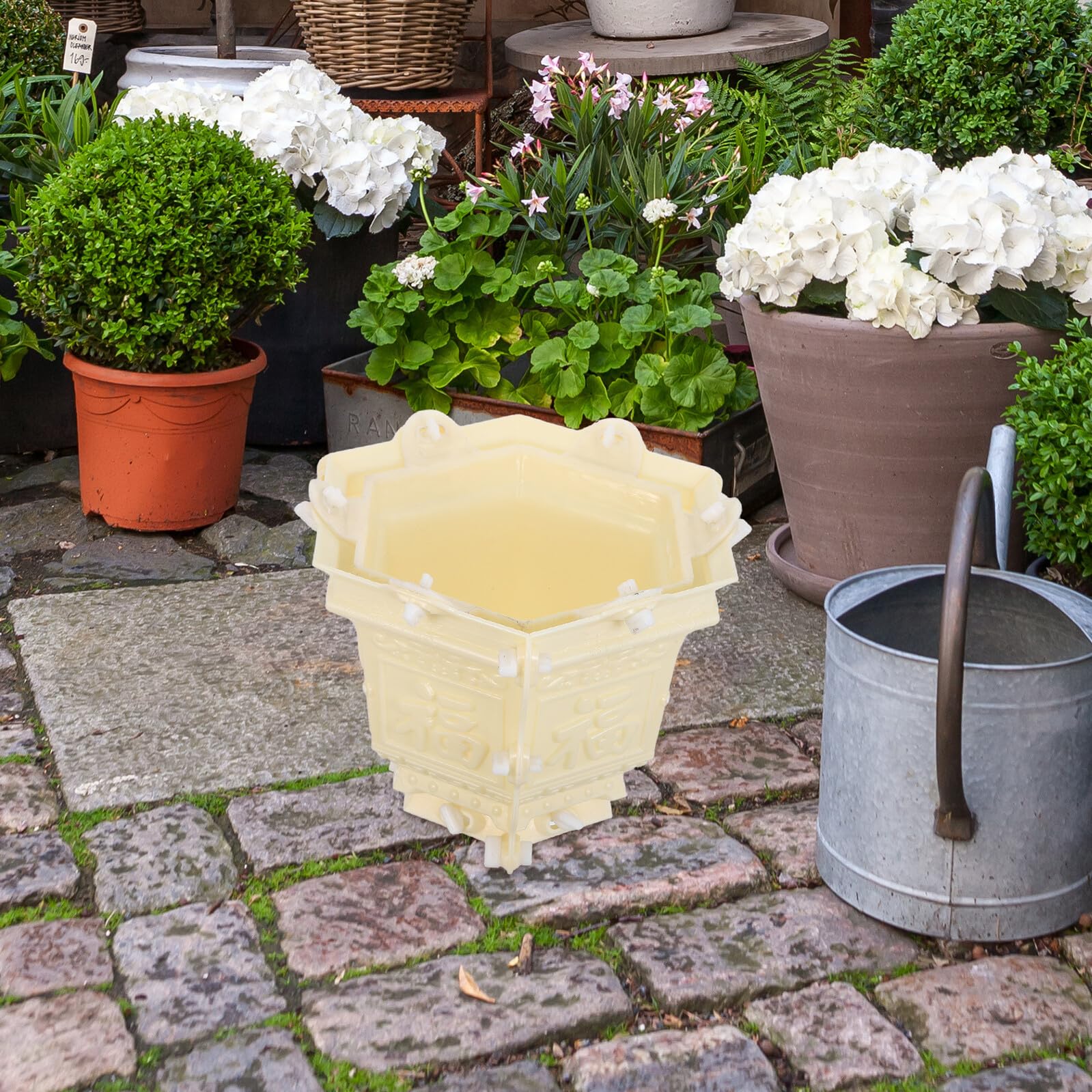 Molde para Maceta Hexagonal de Plástico Grueso Molde DIY para Manualidades Cemento para Macetas para Manualidades