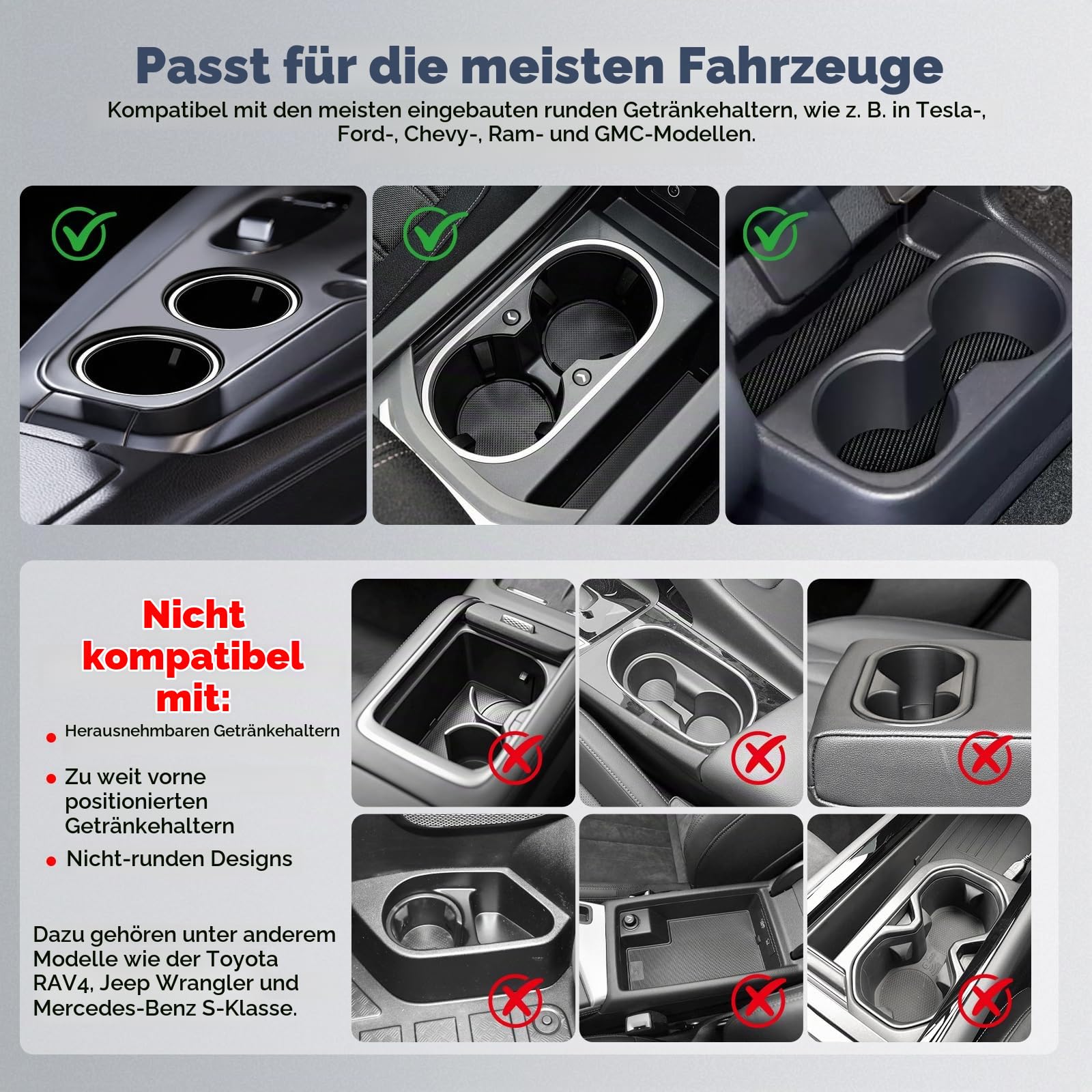 Autotisch für Laptop, Getränkehalter mit 360°-Drehung – Laptophalterung aus Holz für das Auto, Autotisch und Tablett für das Auto, kompatibel mit Tesla-Modellen,Ford und den meisten anderen Fahrzeugen