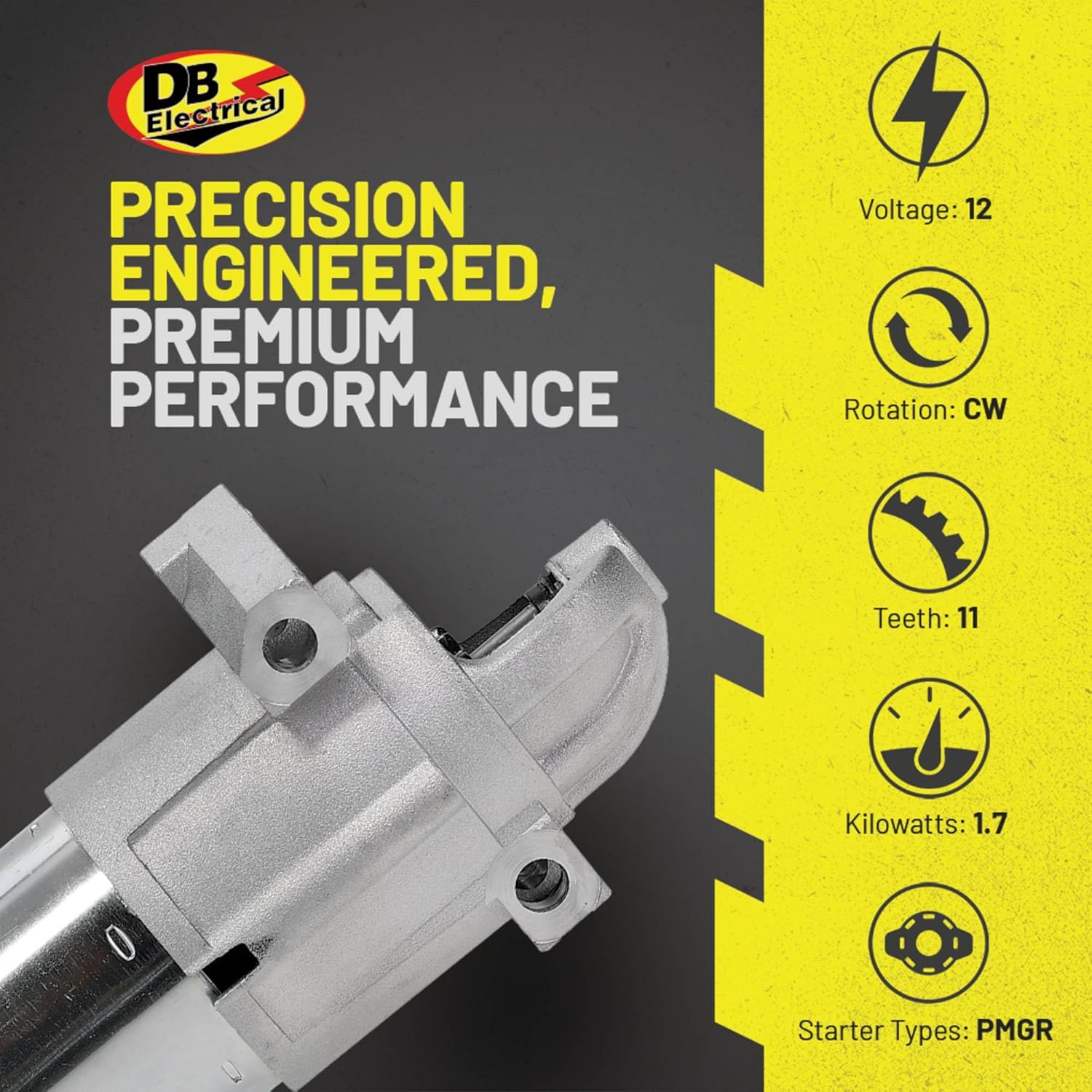 DB Electrical 410-12378 12V Starter Compatible with/Replacement for Cadillac CTS 2006-2007, Escalade 2009-2014, Escalade ESV 2009-2014, Escalade EXT 2009-2013 323-1641, 323-1661, 336-2144A, Clockwise