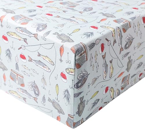 Copper Pearl - Sábana bajera ajustable para cuna, diseño de trucha