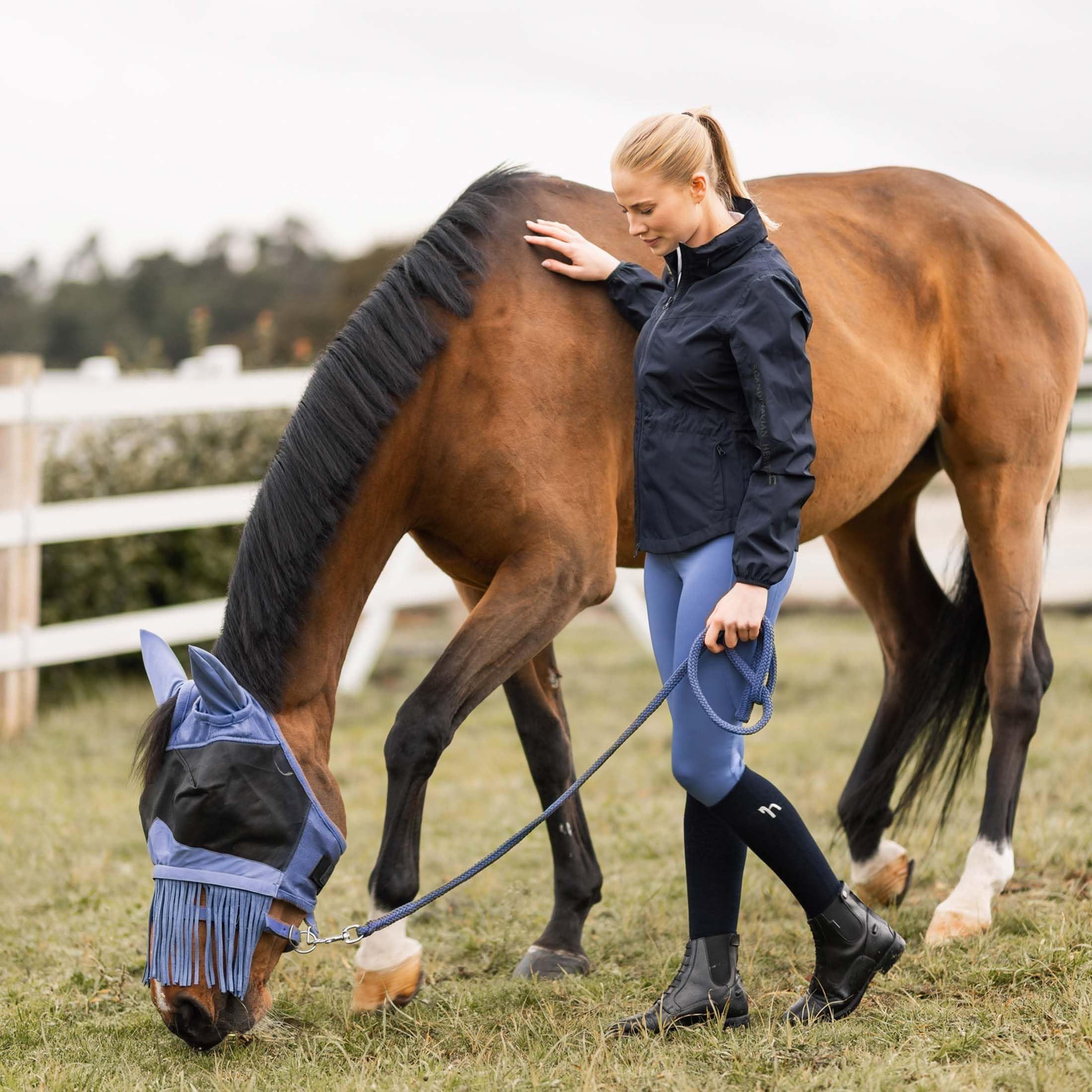 Horze Máscara antimoscas para caballos, con flecos, para caballos