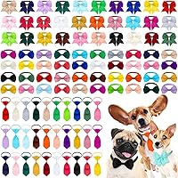 Vista 12 de Reginary El juego de 100 piezas de collar de corbatín para perro incluye 40 corbatas para perros y 30 corbatines para cachorros, 30 flores