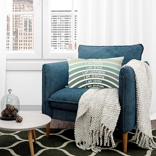 Miniatura 9 de QIYUHOY Fundas de almohada de arco iris para aula, centro de libros, decoración de esquina para sala de juegos, funda de almohada azul, funda de