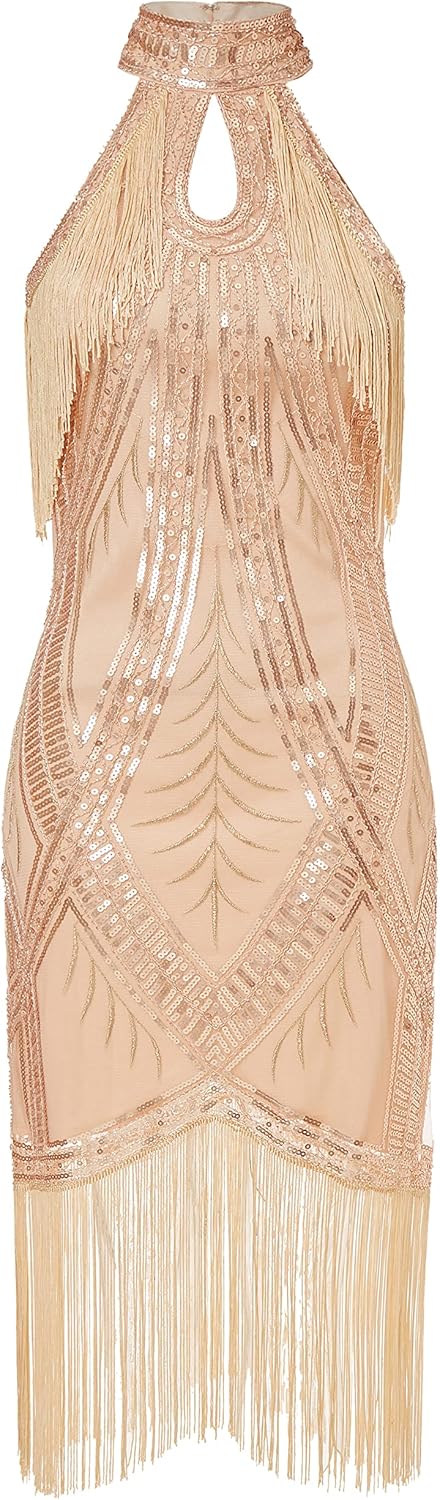 BABEYOND 1920s Flapper Dress Long Fringed Gatsby Dress Vintage Art Deco Dress - Image 6