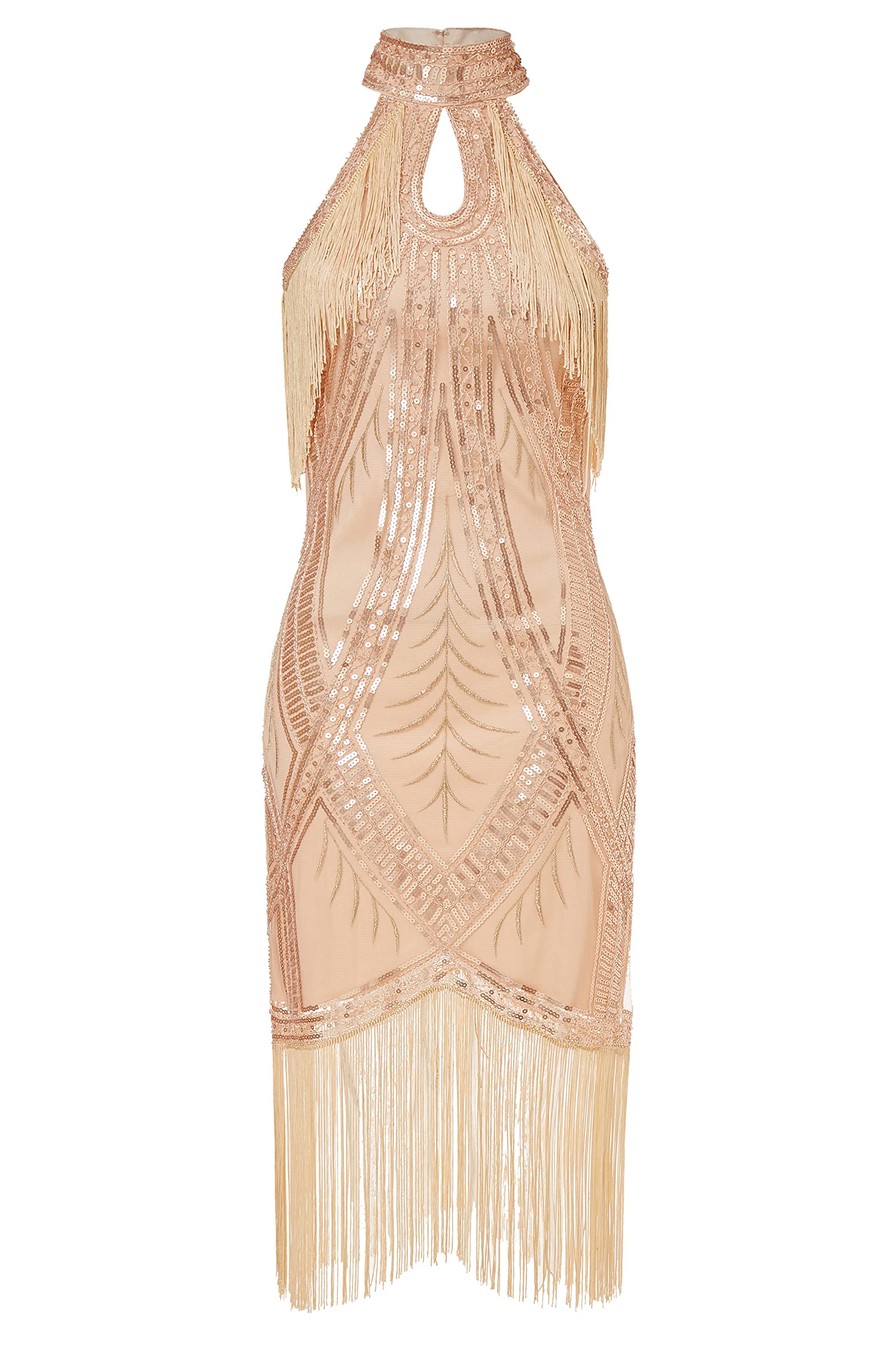 Babeyond Robe Style Vintage années 1920 à Longues Franges Style Gatsby