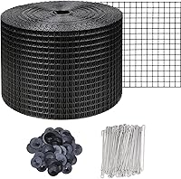 DWALE 6in x 100ft Solar Panel Bird Guard Net - 1/2in PVC Coated Mesh w/70 Clips for Bird & Pest Roof Protection