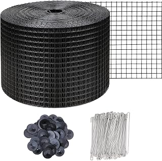 DWALE 6in x 100ft Solar Panel Bird Guard Net - 1/2in PVC Coated Mesh w/70 Clips for Bird & Pest Roof Protection