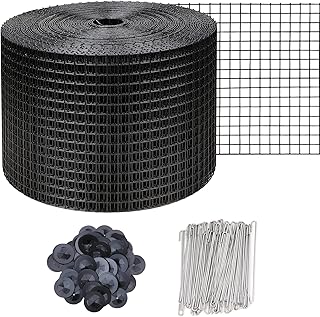 6in X 100ft Solar Panel Bird Guard,Solar Panel roof Protection net 1/2inch Mesh PVC Black Vinyl Coated Galvanized net 70 Fastener ClipsUsed for Bird,Animal Control