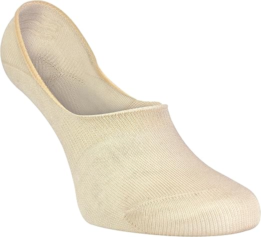 Wonky Line Bambus No-Show Socken 6 Paar - Unsichtbar Mit Rutschfestem Silikonabsatz