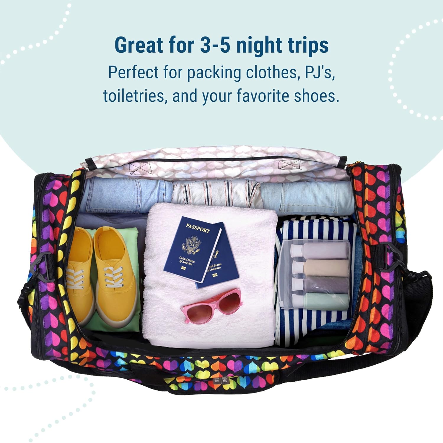 Wildkin Kids Weekender Duffel Bag – Carry-On Size for School, Travel, & Sleepovers