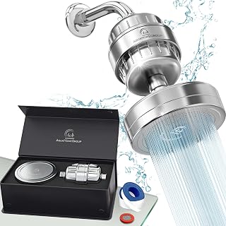 AquaHomeGroup 20+3 Stage Filtered Shower Head - Removes Chlorine, Hard Water Minerals & Heavy Metals, High Pressure Chrome
