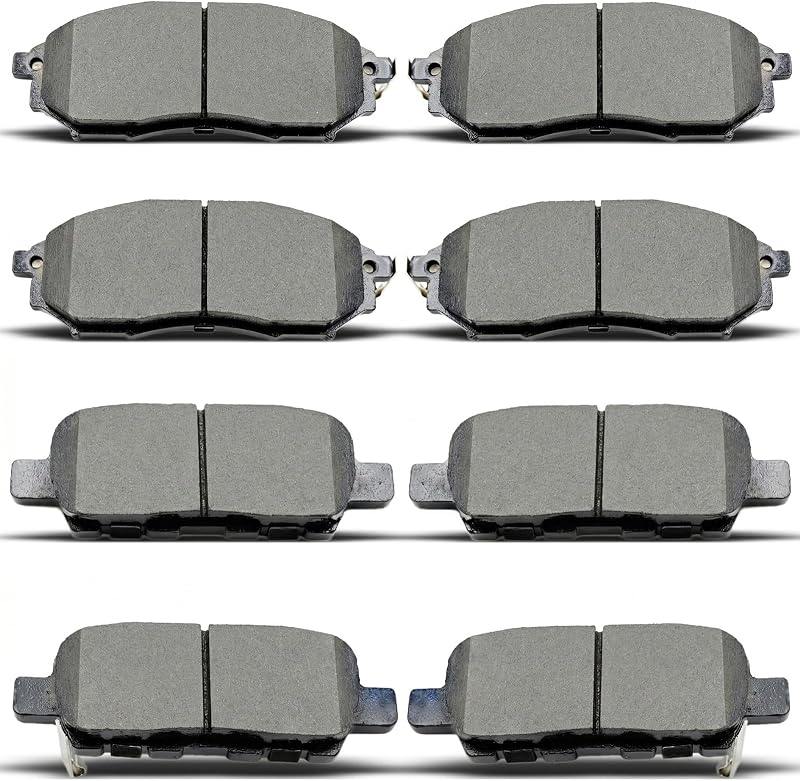 Pastilhas de freio cerâmicas dianteiras e traseiras evkingauto para Nissan e Infiniti – Jogo com 8 unidades