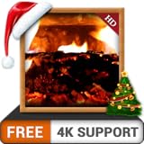 居心地の良い暖炉HD無料-4Kテレビのホットロマンチックな暖炉と、調停＆平和のための壁紙やテーマとしての火のデバイスでテレビルームを飾る