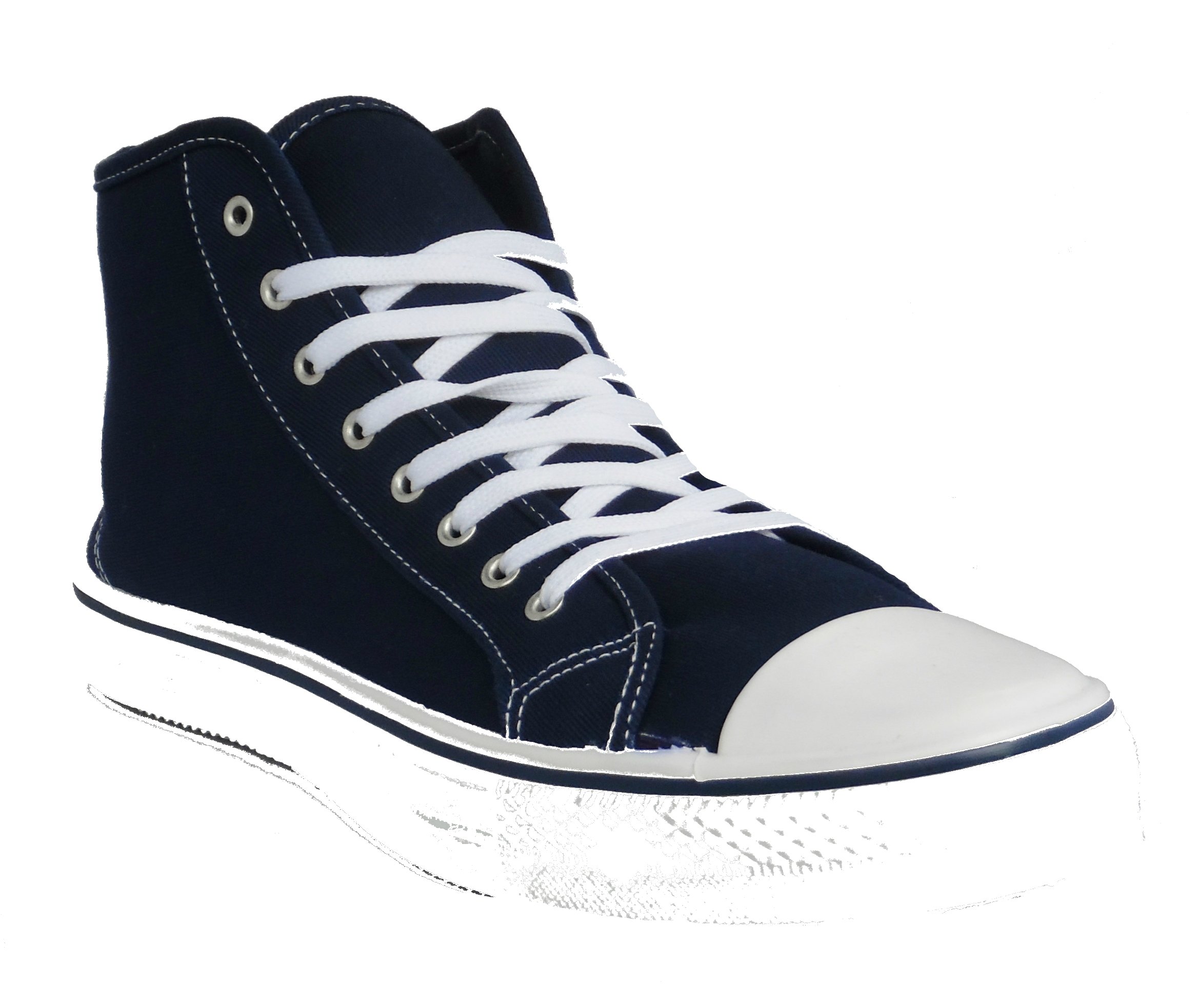 ASOS Mens Boys Navy Blue Plimsolls Trainers Casual Hi Top Boots