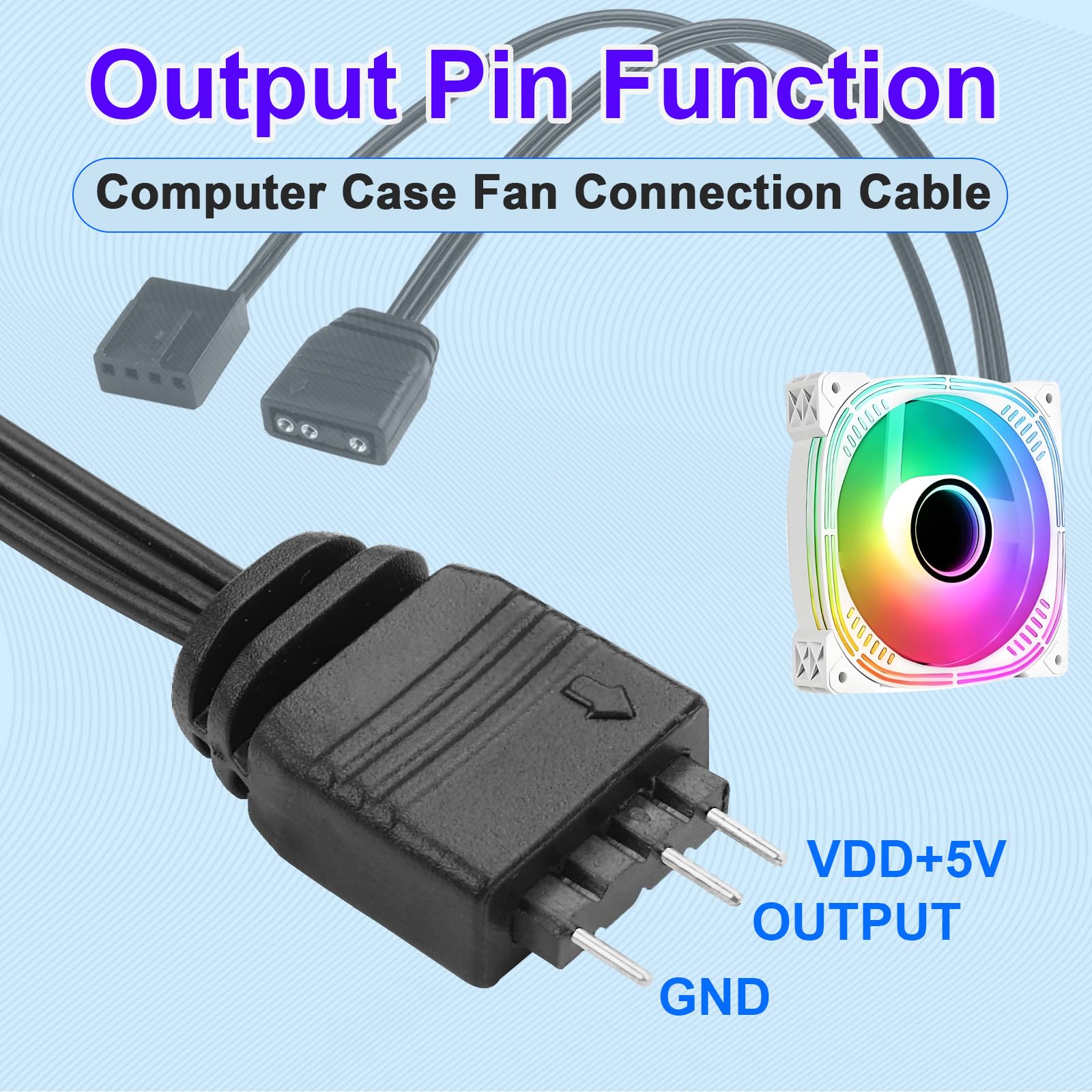 ARGB Kabel przedłużający 4-pinowy na 3-pinowy: 1 złącze żeńskie na 3 złącza męskie adresowalny adapter do synchronizacji RGB 35 cm kabel przedłużający (1 do 2)
