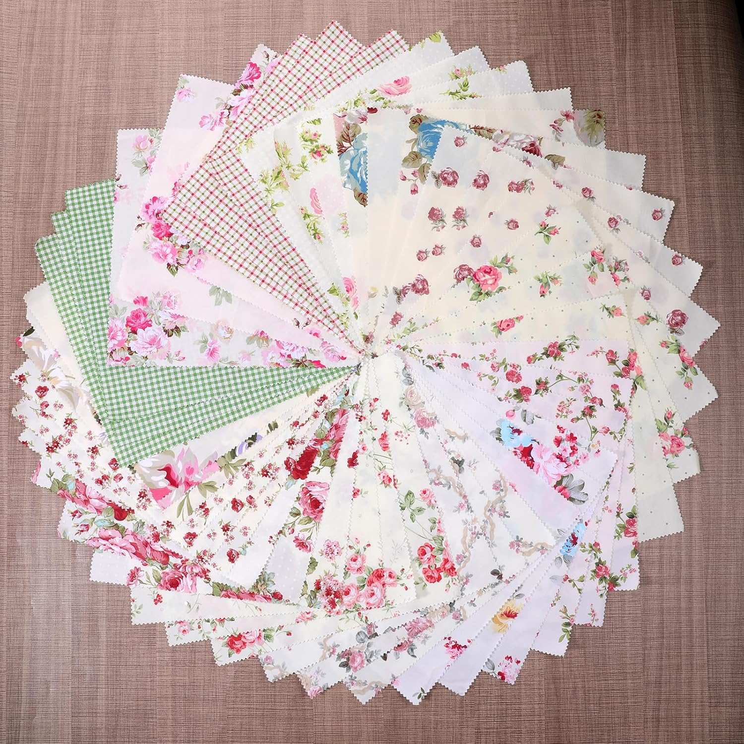 42Pcs 9.8 x 9.8 Inches Layer Cakes Squares for Quilting Precut Quilting Fabric Bundles Squares Bundles for Sewings Patchwork Retro Sewing Fabrics for DIY Craft Sewing-Embroidery