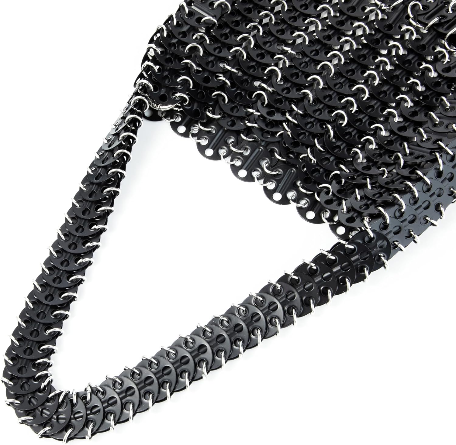 Women's Metallic Disc Party Handbag - Metal Sequin Top Handle Bag for Parties - Image 4