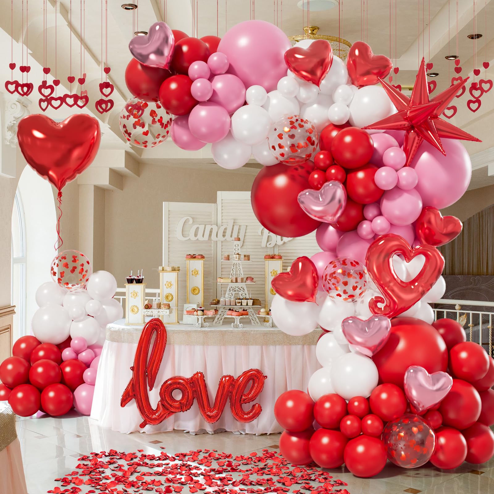 Amazon.com: Bonropin 156pcs Valentines Day Balloon Arch Garland