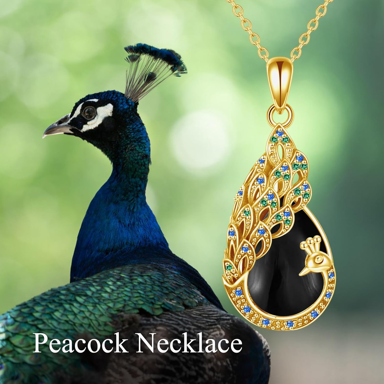 Peacock Necklace for Women Sterling Silver Moonstone Peacock Necklace Peacock Bird Feather Pendant Jewelry for Peacock Lovers - Image 6