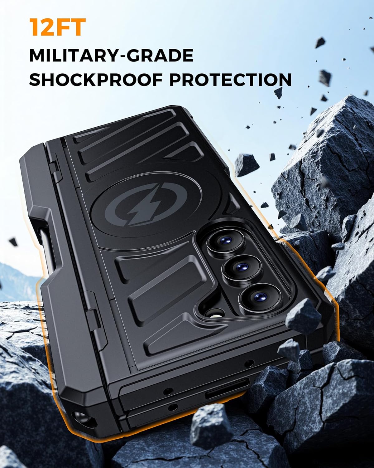 Kaiiecal for Galaxy Z Fold 5 Case with Screen Protector [Fit for Magsafe] [Built-in S Pen Holder & Kickstand] [Hinge Protection] Shockproof Protective Phone Cover for Samsung Galaxy Z Fold5, Black