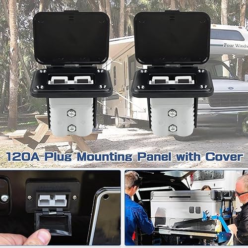 Miniatura 10 de 2 paneles de enchufe, panel de montaje de enchufe de 50 amperios para conectores de la serie Anderson SB50 Placa empotrada de montaje empotrado