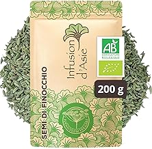 Khla - Organic Fennel Seeds 200 g - For Herbal Tea and After-Brew - Digestion and Vitality - Hot or Cold - Whole and Dried - Anti-Bloating - Organic Antioxidant Loose Tea - Origin Egypt